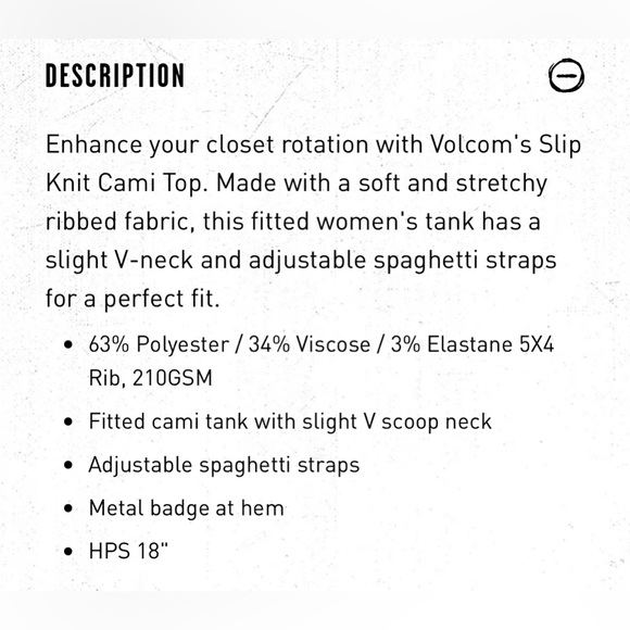 NWT Volcom Slip Knit Cami Top in Daze Grey Size XS - Picture 7 of 7